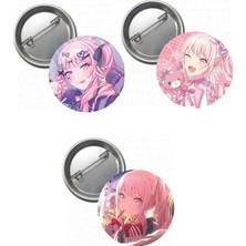 Özkaya Store Hatsune Miku Pjsekai Project Sekai Colorful Anime Buton Rozet 3 Adet 37MM Akiyama Mizuki