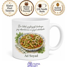 Tupya Gift Zeytinyağlı Barbunya Yaz Yemeği Soğuk Meze Temalı Kupa Bardak Hediye