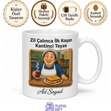 Tupya Gift Zil Çalınca Ilk Koşan Kantinci Teyze Sıcak Tost ve Çay Kupası Hediye