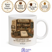 Tupya Gift Bakkala Veresiye Defteri Tartı Aleti Nostaljik Dükkan Çay Kupası Hediye Bardak
