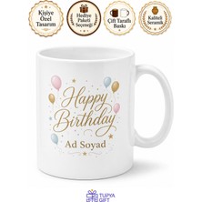 Tupya Gift Happy Birthday Baskılı Doğum Günü Kutlama Kupası Ingilizce Hediye Bardak