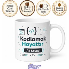 Tupya Gift Coding Is Life Temalı Kodlama Hayattır Ingilizce Kahve Kupası Hediye Bardak