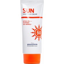 OEM Multi-Sun Uva Uvb SPF50+ Pa+++ Güneş Kremi, Hassas Ciltler Için Uygundur, Beyazlık&amp;yapışkan ve Yağlı His Bırakmaz, Yaşlanma ve Akne Karşıtıdır, Kolayca Emilir, Hibrit Filtreli, 70 ml