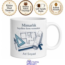 Tupya Gift Mimar Proje Çizimi Gönye Cetvel Inşaat Ruhsatı Seramik Kupa Bardak Hediye