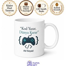Tupya Gift Oyun Geliştirici Isme Özel Kupa Bardak Oyun Dünyası Temalı Hediye