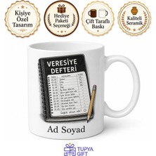 Tupya Gift Bakkal Amca Veresiye Kara Kaplı Defter Esprili Kupa Bardak Komik Hediye