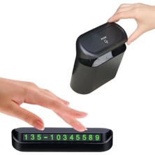Özkaya Store Araç Içi Organizer Seti, Kapaklı Mini Çöp Kovası ve LED Ekranlı Park Numaratörü, Siyah, 15.7 x 15.5 x 6.5 cm