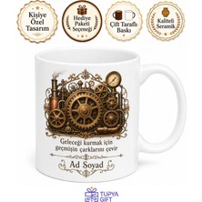 Tupya Gift Steampunk Dişli Çark Buhar Gücü Viktorya Tasarım Porselen Kupa Bardak Hediye