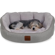 Ayrex Jungolica Coco Kedi ve Köpek Yatağı Gri, Oval Tasarım, Çift Taraflı Yıkanabilir Minder,