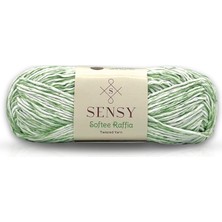 OEM Premium Softee Raffia Yumuşak Çok Renkli Rafya Kağıt Ebruli El Örgü Ipi Hobi Ip (Yeşil Batik)