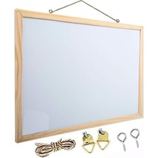 Özkaya Store Duvara Monte Beyaz Yazı Tahtası 60X90 cm 1 Adet Laminant Yazı Tahtası Ahşap Çerçeveli Askılı Okul Ofis Büro