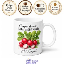 Tupya Gift Turp Yemeği Yiyenlere Kırmızı Turp Salata Süsü Acı Turp Kupa Bardak Hediye
