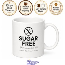 Tupya Gift Sugar Free Yazılı Şekersiz Ingilizce Kupa Bardak Hediye Porselen Mug