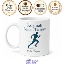 Tupya Gift Koşmak Benim Terapim Yazılı Ingilizce Kahve Kupası Hediye