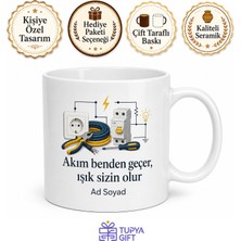 Tupya Gift Elektrik Tesisatçısına Özel Tasarım Porselen Kupa Bardak Elektrikçi Hediye
