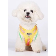 OEM Yacel Köpek Tasması ve Gezdirme Halatı Gögüs ve Sırt Setli (Reflektörlü) (Sarı, S)