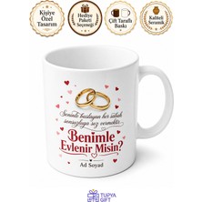 Tupya Gift Evlilik Teklifi Hatırası Benimle Evlenir Misin Özel Tasarım Porselen Kupa Bardak Hediye