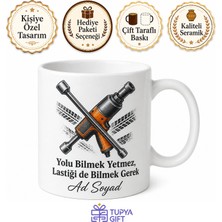 Tupya Gift Lastikçiye Hediye Kupa Bijon Sıkma Kış Lastiği Mesaisi Kauçuk Kokusu Bardak