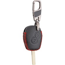 Ayrex Alisveristime (Dacia Logan Sandero Duster ile Uyumlu) 2 Tuşlu Deri Anahtar Kılıfı