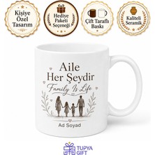Tupya Gift Family Is Life Baskılı Aile Hayattır Ingilizce Çay Kupası Hediye Bardak