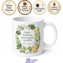 Tupya Gift Sağlıklı Yaşam Rehberi Diyetisyen Isme Özel Kupa Bardak Hediye