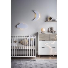 Özkaya Store Ay Bulut Gece Lambası Çocuk Odası Bebek Odası Dekoratif LED Aydınlatma 40 cm 30 Cm, , Kırmızı