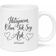 Tupya Gift Ihtiyacın Olan Tek Şey Aşk Ingilizce Kupa Bardak Hediye