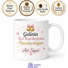 Tupya Gift Gelinin Kız Kardeşi Havalarda Esprili Düğün Hazırlığı Çay Kupası Hediye