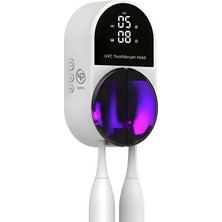 Özkaya Store Esx9 LED Ekranlı Otomatik Açılan Kapaklı Şarjlı Fırça Tutucu ve Uv Diş Fırçası Sterilizatörü