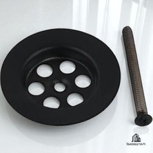 OEM Isaoğlu Yapı Siyah Lavabo Süzgeci, Siyah Lavabo Sifonu, Vida Dahil