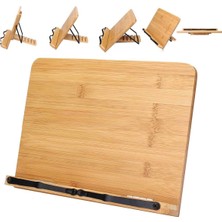 OEM Ahşap Katlanabilir Kitap Okuma Standı - Kitap-Tablet Tutma Standı Bambu-5 Kademeli