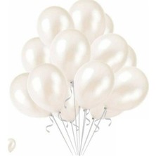 OEM Metalik Beyaz Balon 20'li