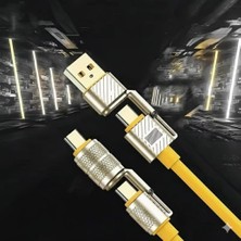 OEM 240 W Hizli Şarj Kablosu Kalitede Örgülü Kırılmaz Dayanıklı 480MBPS Type-C 4 In 1 Şarj Kablosu Tablet Telefon Macbook