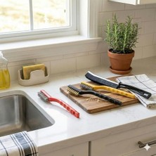 TeknoKapsül Çok Amaçlı Mini Tel Fırça 4'lü Set, Bakır, Demir ve Sert Plastik Uçlu, Ocak ve Fayans Arası Pencere Rayı ve Mutfak Lavabo Kenarı, Dar Alanlar Için Ergonomik Temizlik Aparatı Ince Dip Köşe Temizleme