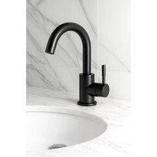 Özkaya Store Vermilion Series Siyah Lavabo Bataryası, Çift Su Girişli, 5 Yıl Garantili