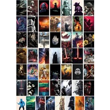 OEM Star Wars Poster Kolaj Seti,50 Adet Film Poster Kolaj Seti, Kutulu Set,bant Hediyeli;