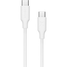 Özkaya Store Type-C To Type-C ile Uyumlu iPhone ve Samsung ile Uyumlu Hızlı Şarj ve Data Kablosu 40 cm (Beyaz)