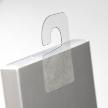 OEM Ürün Askı Etiketi Plastik Yapışkanlı Kanca Tipi (4x2,8 Cm) 1000 Adet HT349