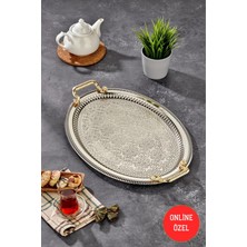OEM Özel Seri Oval Model Lüx Paslanmaz Çelik Sunum Tepsisi
