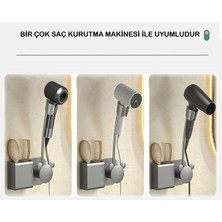Özkaya Store Ayarlanabilir Eller Serbest Saç Kurutma Makinesi Tutucu Pratik Banyo Organizeri- Delme Gerektirmez