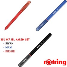OEM Jel Kalem 0.7 Mm, 3 Renk Set, Siyah Mavi Kırmızı