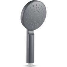 OEM Smartizi Büyük Yuvarlak El Duş Başlığı (Mat Gri) - Kireç Karşıtı Silikon Nozullu Modern Banyo Başlığı
