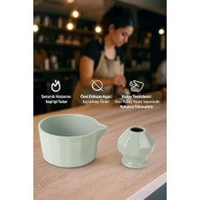 TeknoKapsül Seramik Chawan Matcha Çayı Köpürtme Kasesi ve Whisk Matcha Tutucu MT247
