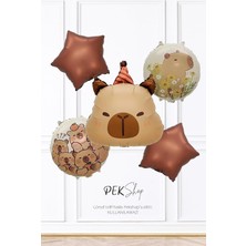 OEM Kapibara 5li Folyo Balon Seti Capybara Tema Balonlar