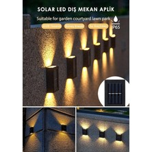 OEM 4 Ledli Solar Çift Taraflı Duvar Lambası Güneş Enerjili Aydınlatma Dekorasyon Aplik Işık