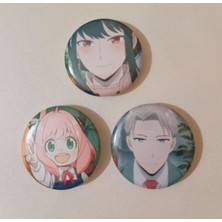 Özkaya Store Spy x Family Anime Buton Rozet 3 Adet 37MM