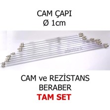 OEM 39CM Quartz Cam Şömine Soba Rezistansı 600W Taş Başlıklı Set, Tek Ebat, 39ABN2610251840, Şeffaf, Erkek