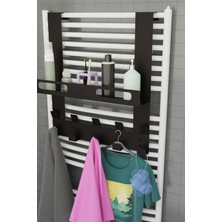 Özkaya Store Siyah Raflı Havlupan Askısı Banyo Petek Askısı ve Raflı Havlu Askılığı, Banyo Peteği Askılığı MT105S