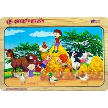 Özkaya Store Seyfikirta Çiftlik Ahşap Puzzle, 24 Parça, Çocuk Oyuncağı