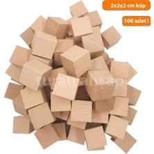 OEM Turanahşap(37) Turanahşap Ahşap Küp 2X2X2 cm 100 Adet Ham Ahşap